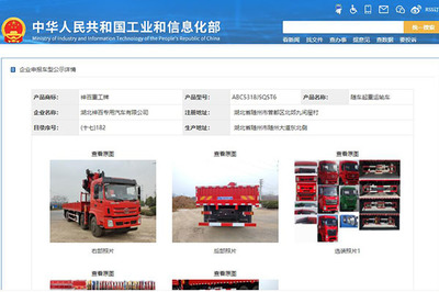 三環(huán)昊龍前四后六隨車起重運(yùn)輸車亮相第354批新車公告